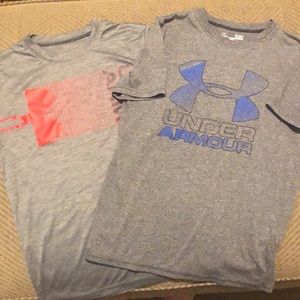 2- under armour boys shirts